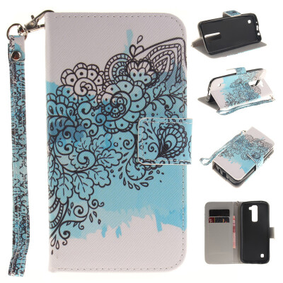 

Butterfly flowers Design PU Leather Flip Cover Wallet Card Holder Case for LG K7