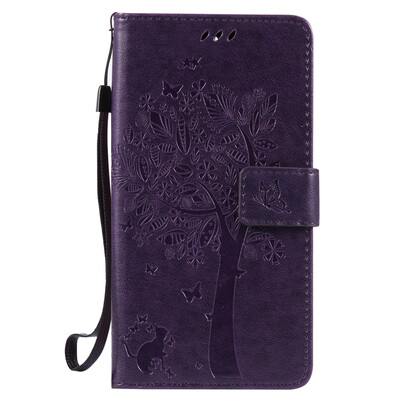 

Purple Tree Design PU Leather Flip Cover Wallet Card Holder Case for One Plus Three
