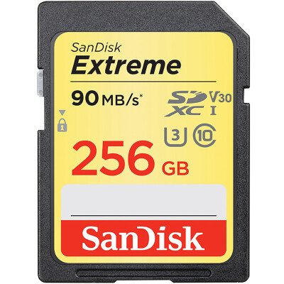 

SanDisk 256GB read speed 90MB / s write speed 60MB / s Extreme speed SDXC UHS-I memory card V30 U3 Class10 SD card