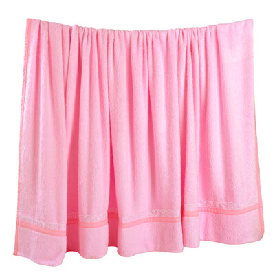 

Jingdong Supermarket] Bamboo Kam Bedding Home Textiles Bamboo Fiber Warp Solid Color Towel Blanket Four Seasons Blanket Pink 180 × 200cm