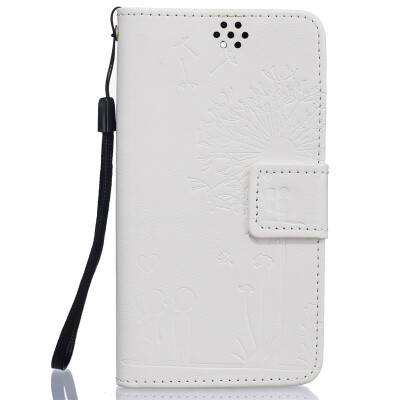 

White Lovers and Dandelion Style Embossing Classic Flip Cover with Stand Function and Credit Card Slot for SONY Xperia X