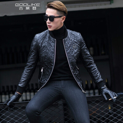 

Mens leather jacket long sleeve autumn witer clothing genuine sheepskin motocycle coat real leather the newest simple style