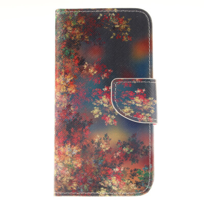 

Colorful flowers Design PU Leather Flip Cover Wallet Card Holder Case for MOTO G3