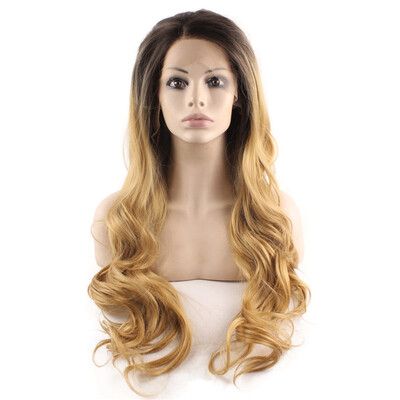 

Iwona Synthetic Hair Lace Front Long Wavy Ombre Blonde Wig