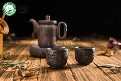 

Handmade Wood-Fired Ceramic Chinese Kungfu Tea Set Teapot Cusion Two Teacups