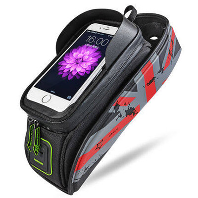 

ROCKBROS bike bag front beam bag riding on the tube bag phone waterproof saddle mountain mountain car accessories red