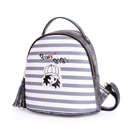 

Bag than the shoulder bag female shoulder shoulder shoulder dual-use package female Korean version of the small backpack 9035-striped black