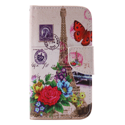 

Butterfly Tower Design PU Leather Flip Cover Wallet Card Holder Case for SAMSUNG J120 J12016