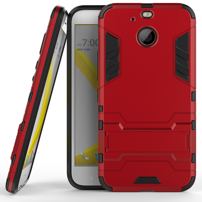 

Red Slim Robot Armor Kickstand Shockproof Hard Rugged Rubber Back Case For HTC Bolt