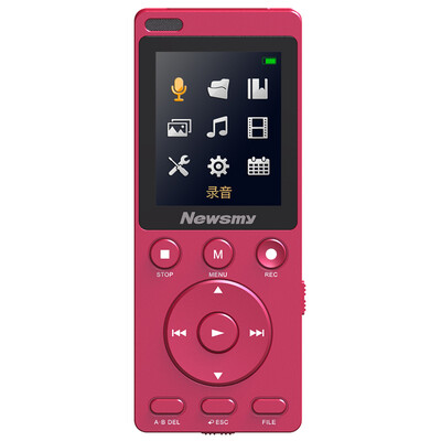 

Newman Newsmy RV35 8G red fashion professional recording pen slim body portable learning PCM lossless recording 18 inch color miniature high-definition noise reduction MP3 player