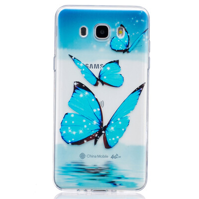 

Blue butterfly Dress girl Pattern Soft Thin TPU Rubber Silicone Gel Case Cover for SAMSUNG Galaxy J7 2016/J710