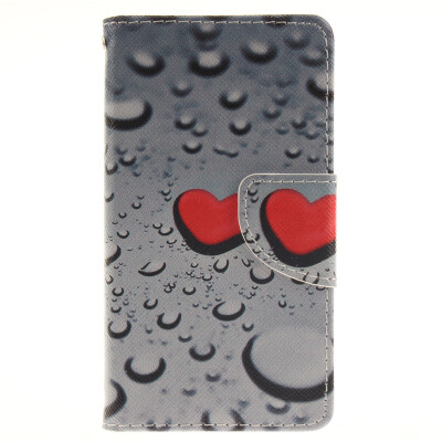 

Heart-shaped waterdrop Design PU Leather Flip Cover Wallet Card Holder Case for Wiko Sunset2