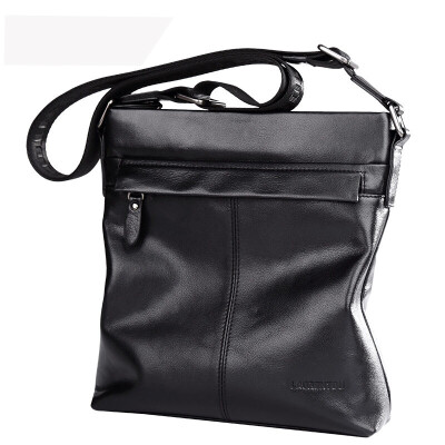 

Old head (LAORENTOU) boutique men's bag fashion first layer of leather shoulder Messenger bag men's casual shoulder bag 828J007L1A black