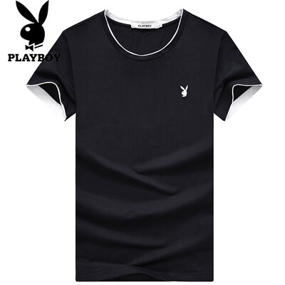 

Playboy PLAYBOY футболка мужская мода случайные короткими рукавами вокруг шеи футболку сплошной цвет 17001PL1917 Белый 3XL