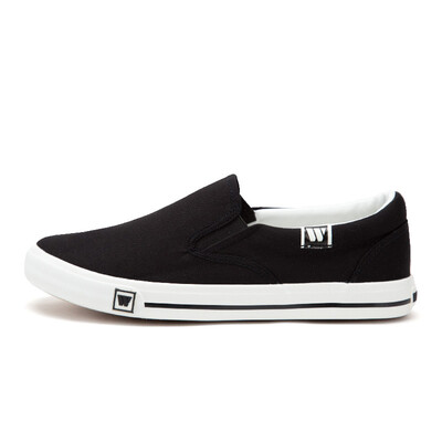 

Backrest warrior men&women spring&summer new canvas shoes men&women low help couple small white shoes a pedal leisure shoes students flat floor shoes canvas shoes WXY-903T black 38
