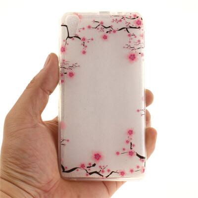 

Up and down plum blossom Pattern Soft Thin TPU Rubber Silicone Gel Case Cover for Lenovo S850