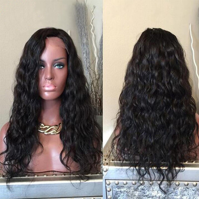 

Water wave lace front human hair wigs for black women brazilian hair glueless lace front wavy wig