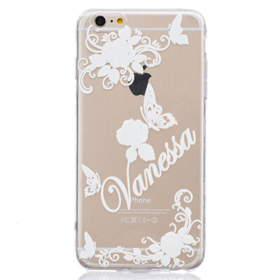

Белая бабочка Pattern Мягкий Тонкий TPU Резиновый Силиконовый гель Чехол для IPHONE 6/6S