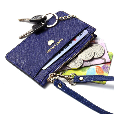 

BOSTANTEN BOSTANTEN ladies wallet cowhide card bag women&39s multi-card position South Korea cute large-capacity multi-functional simple card zero purse BL7164021 blue