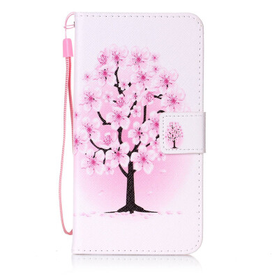 

Peach Blossom Design PU Leather Flip Cover Wallet Card Holder Case for Sony Xperia XZ