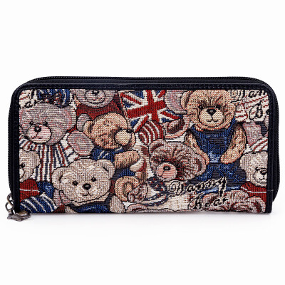 

Danny Bear DANNY BEAR flag bear series ladies long paragraph holding a package pull wallet DBWB162005-175 camouflage red with black