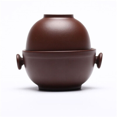 

Yixing Clay Brown Zisha Chinese Gongfu Tea Teacup & Teapot Travel Set 150ml 5oz
