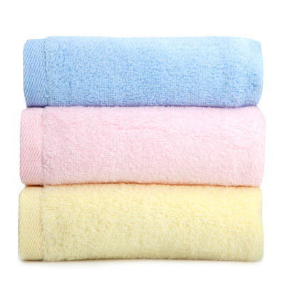 

Matt towel home textiles pure cotton plain A baby standard soft water absorbent lotus leaf towel 3 powder yellow sky blue 90g article 34 71cm