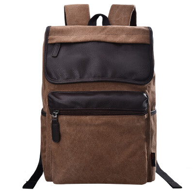 

DouGuYan Shoulder Bag Men's Canvas Sports Casual Bag Travel Backpack G00209 Brown