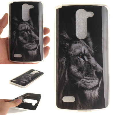 

Black lion Pattern Soft Thin TPU Rubber Silicone Gel Case Cover for LG D337