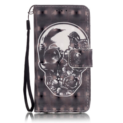 

Skull Design PU Leather Flip Cover Wallet Card Holder Case for SAMSUNG A310