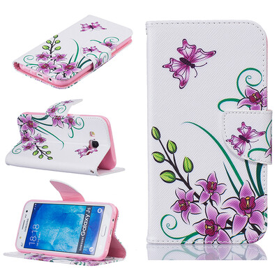 

Pink butterfly Design PU Leather Flip Cover Wallet Card Holder Case for SAMSUNG GALAXY J5