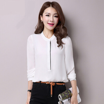 

Yutang 2017 autumn simple long-sleeved shirt female wild fashion loose jacket S62J0001A7XL white XL