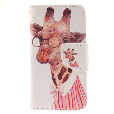 

Giraffe Design PU Leather Flip Cover Wallet Card Holder Case for Nokia Lumia N630