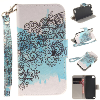 

Butterfly flowers Design PU Leather Flip Cover Wallet Card Holder Case for iPad Touch 56