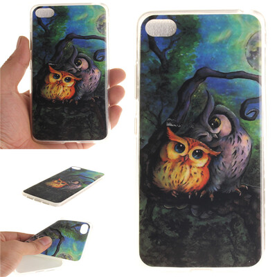 

Oil painting owl Pattern Soft Thin TPU Rubber Silicone Gel Case Cover for Lenovo S90-t