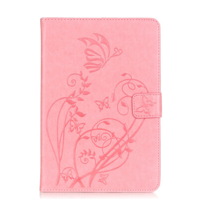 

Pink Flower Design PU Leather Flip Cover Wallet Card Holder Case for IPAD 5