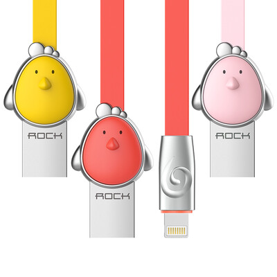 

ROCK Cartoon Charging Cable for iPhoneX 10 8Plus 7 6s SE 5 iPad 1m three chicken