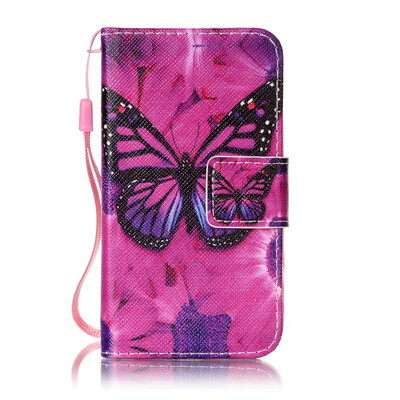 

Black Butterfly Design PU Leather Flip Cover Wallet Card Holder Case for Samsung Galaxy J1 Mini