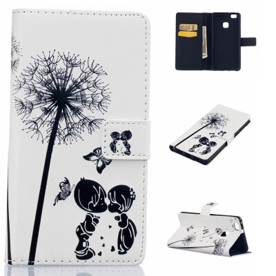 

Children and dandelion Design PU Leather Flip Cover Wallet Card Holder Case for HUAWEI P9 Lite