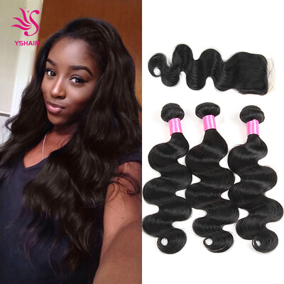 

Indian Virgin Body Wave Hair 3 Bundles with Closure 7A Unprocessed Virgin Human Hair Weave Bundles Extensions Natural Color