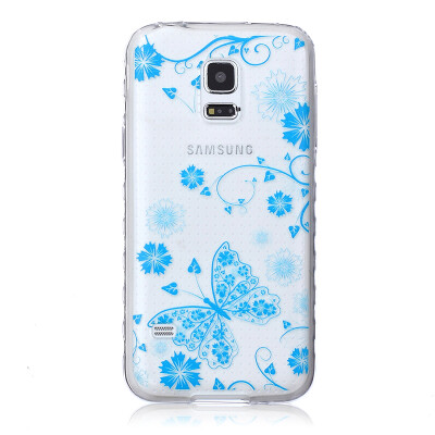 

Blue butterfly Pattern Soft Thin TPU Rubber Silicone Gel Case Cover for SAMSUNG GALAXY S5 Mini