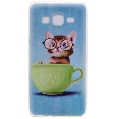 

Glasses cat Pattern Soft Thin TPU Rubber Silicone Gel Case Cover for Samsung GALAXY ON7