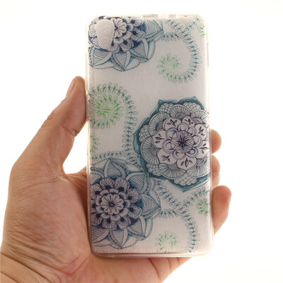 

Blue and green dream flower Pattern Soft Thin TPU Rubber Silicone Gel Case Cover for Lenovo S850
