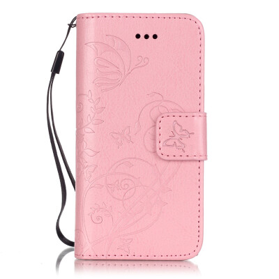 

Pink Flower Design PU Leather Flip Cover Wallet Card Holder Case for IPHONE 5C