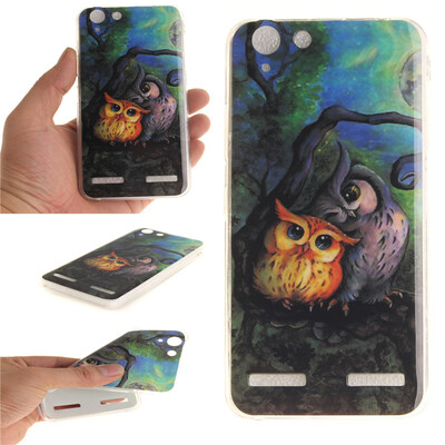 

Oil painting owl Pattern Soft Thin TPU Rubber Silicone Gel Case Cover for Lenovo VIBE K5