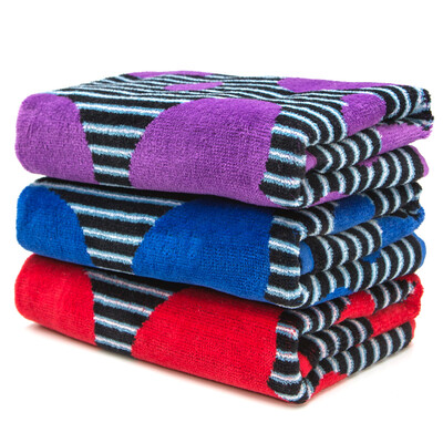 

Matt towel home textiles cotton yarn-dyed jacquard fleece soft water suction charm towel three red blue purple 103g article 34 76cm