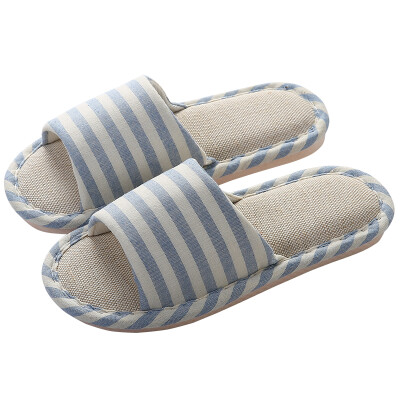 

Jingdong supermarket] set pure JICHUN slippers linen slippers breathable non-slip couples home drag women-style light blue 37-38 yards (for 35-36 yards) 17002