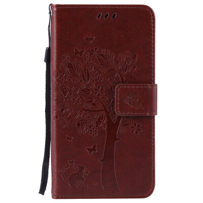 

Brown Tree Design Кожа PU флип крышки Кошелек Карты Держатель чехол для SAMSUNG C5