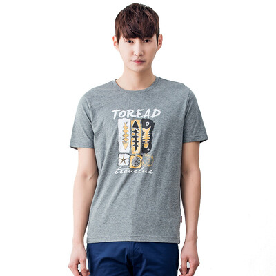 

Pathfinder TOREAD spring&summer outdoor men&women couples short-sleeved cotton sensory stretch T-shirt TAJE81839 deep gray