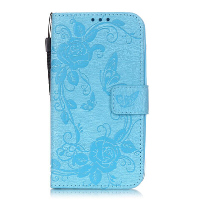 

Blue Butterfly Design PU Leather Flip Cover Wallet Card Holder Case for HUAWEI Y625